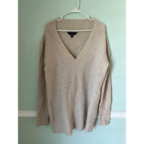 Chrissy Teigen X Revolve Size Medium Long Sleeve Tan Cream Yak Wool Blend - Picture 3 of 7